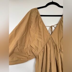 H&M brown open back dress - M
